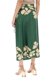 Raquel Diniz 'S Silk Floral Wrap Skirt   Green