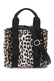 Ganni Animal Print Tote Bag   Beige