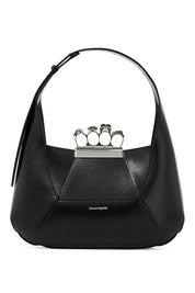 Alexander Mcqueen The Jewelled Hobo Bag   Black