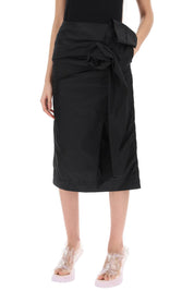 Simone Rocha Pencil Skirt With Floral Applique   Black