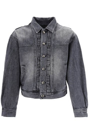 Andersson Bell Denim Jacket With Wavy Details   Grey