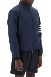 Thom Browne 4 Bar Ripstop Windbreaker Jacket   Blue