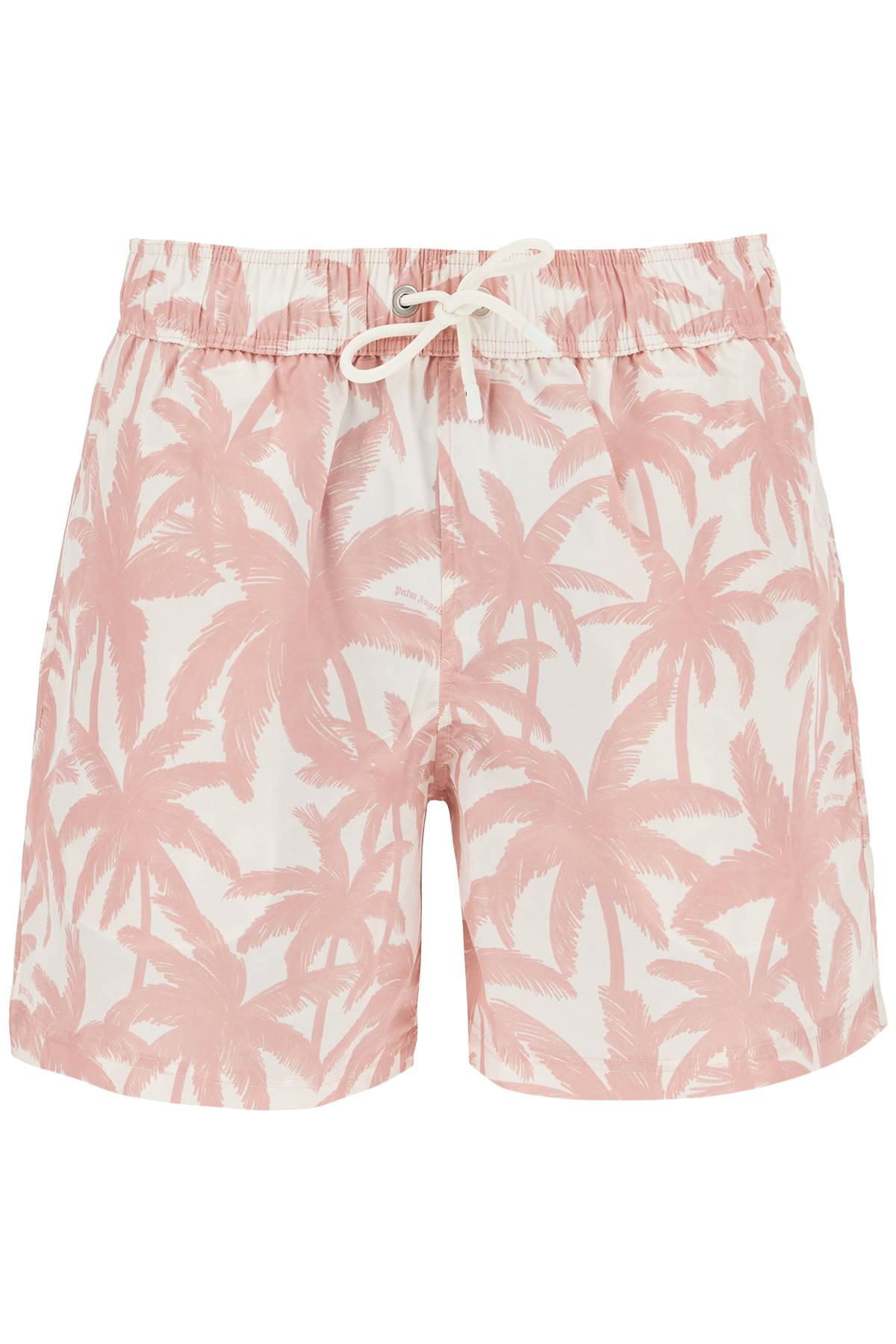 Palm Angels Beach Print Palm Tree Bermuda   White