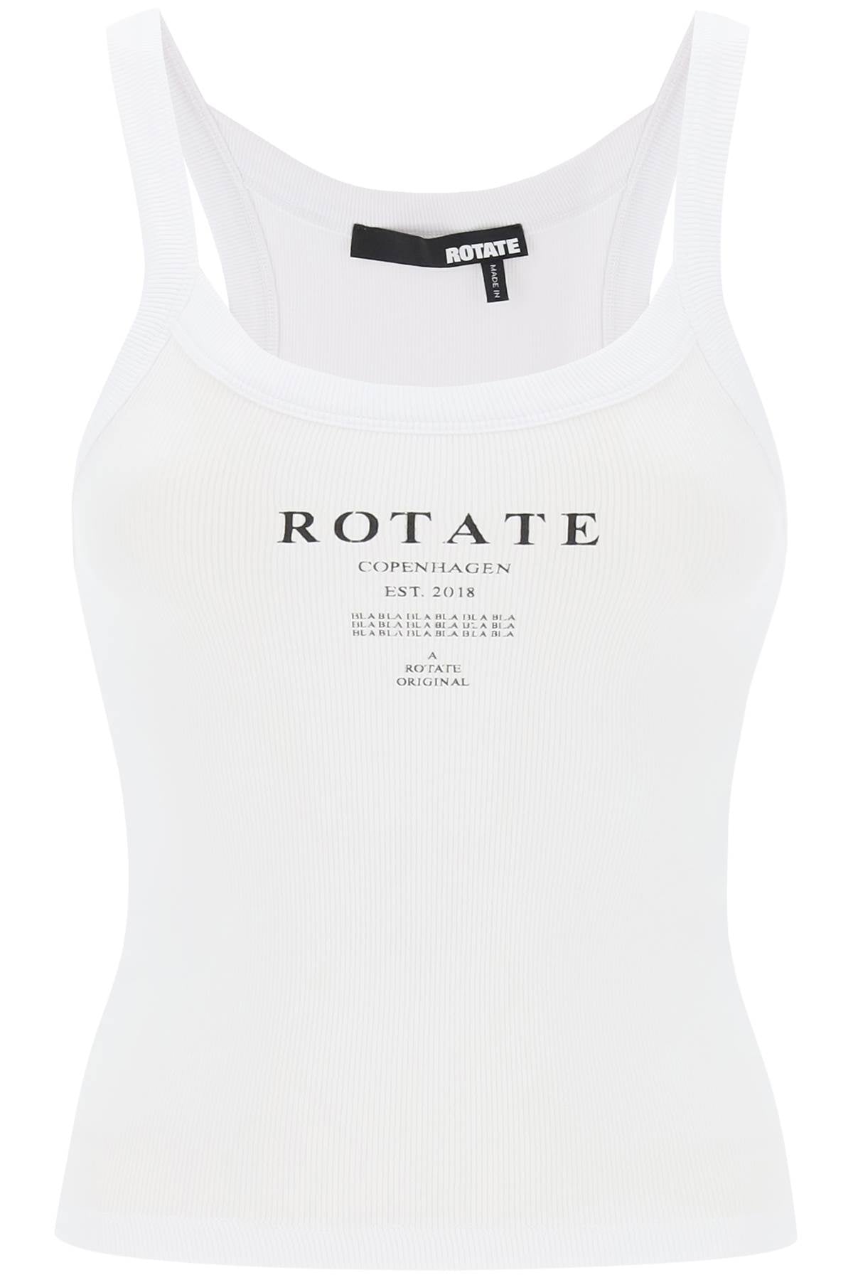 Rotate Ribbed Tank Top With Spaghetti   White