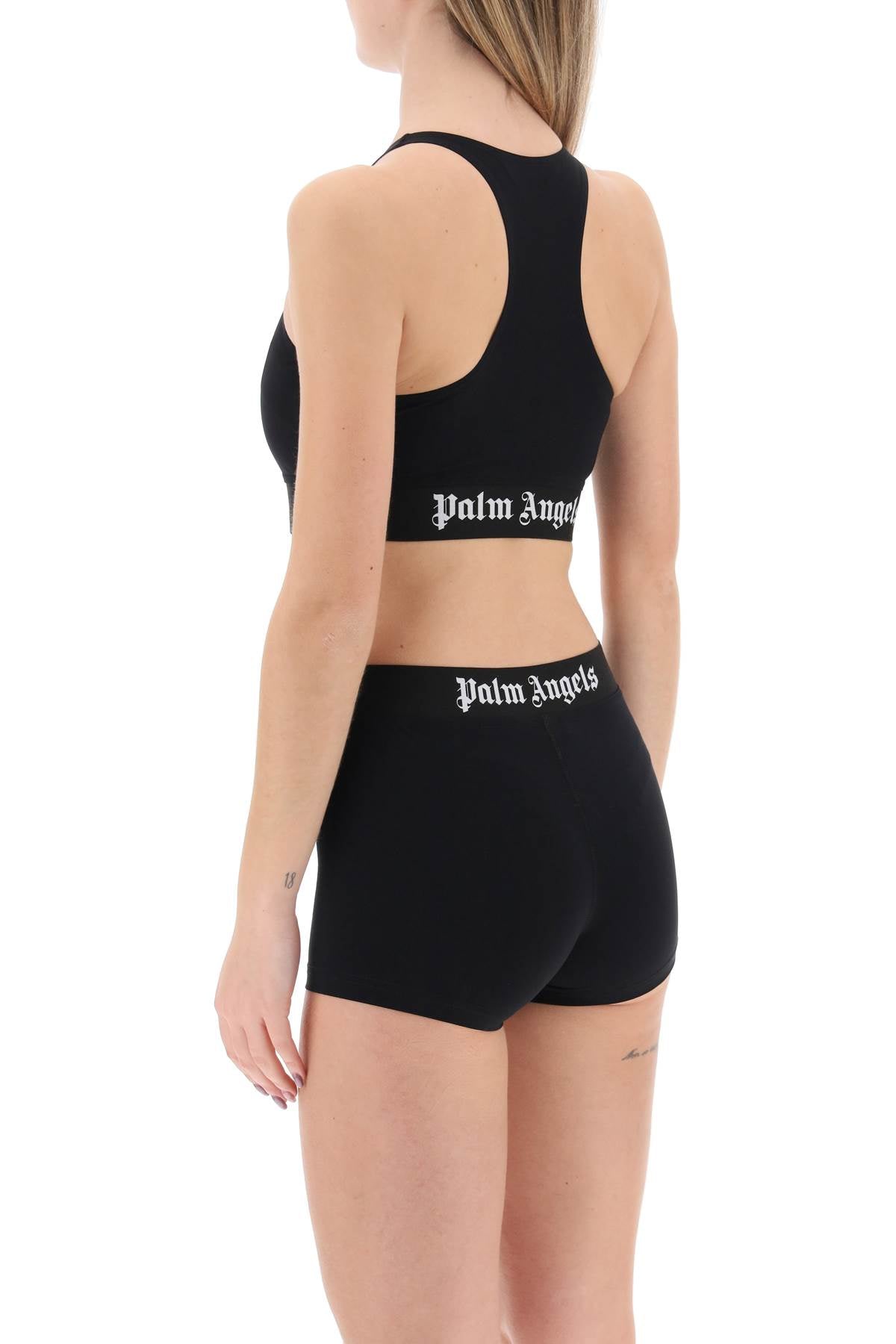 Palm Angels Replace With Double Quotesport Bra With Branded Bandreplace With Double Quote   Black