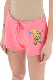 Moschino Logo Printed Shorts   Fuchsia