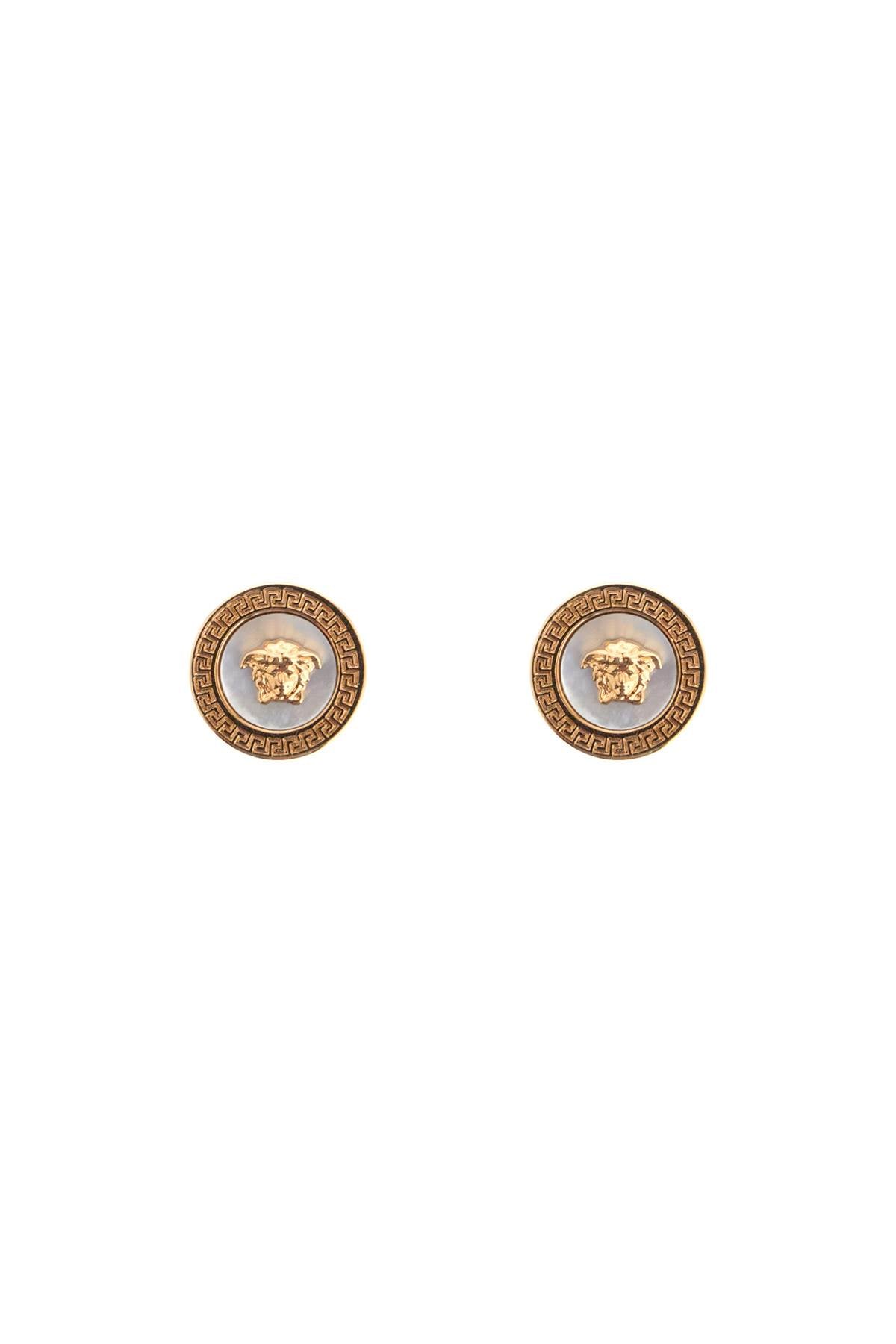 Versace Ic Button Earrings By Orecch   Gold