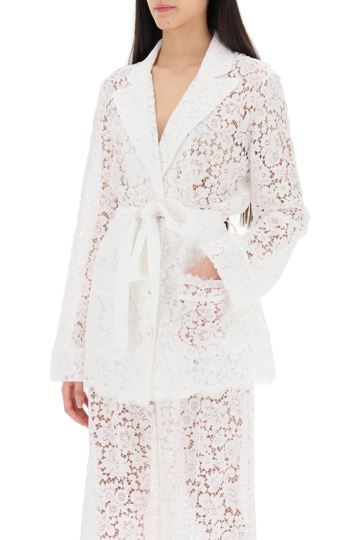 Dolce & Gabbana Pajama Shirt In Cordonnet Lace   White