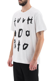 Comme Des Garcons Homme Plus Artwork Print T Shirt   White