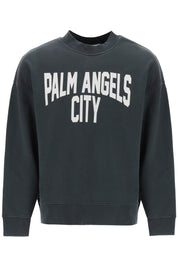 Palm Angels Pa City Crewneck Sweatshirt   Grey