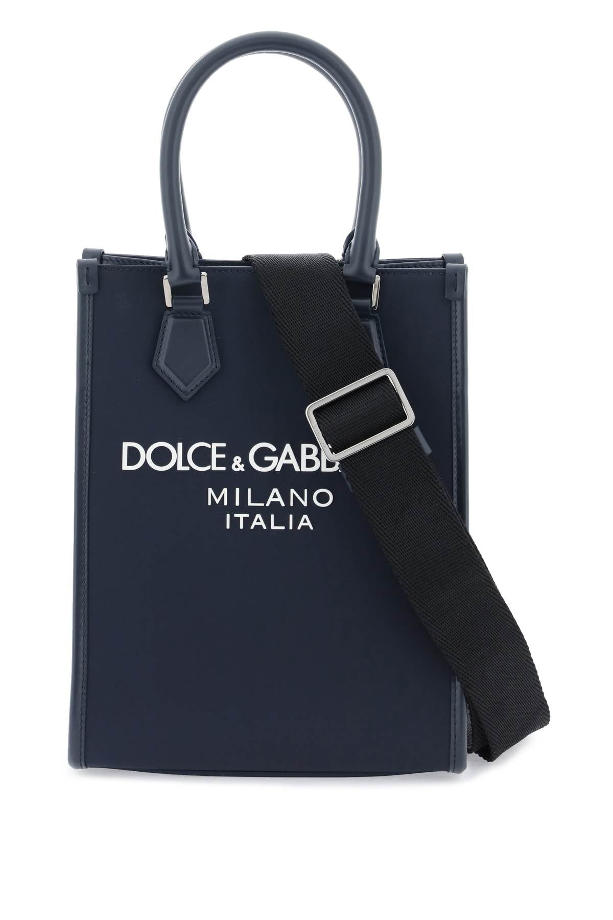 Dolce & Gabbana Small Nylon Tote Bag With Logo   Blue