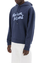 Maison Kitsune Hooded Sweatshirt With Embroidered Logo   Blue