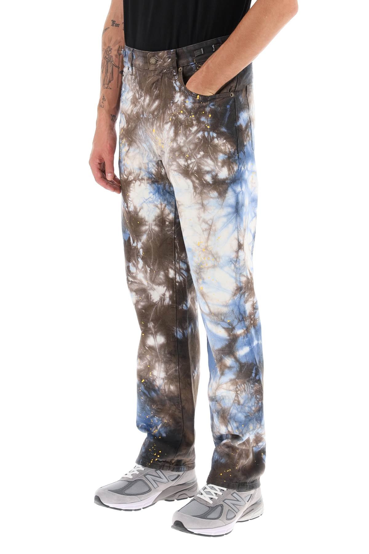 Darkpark Mark Tie Dye Denim Pants   Light Blue