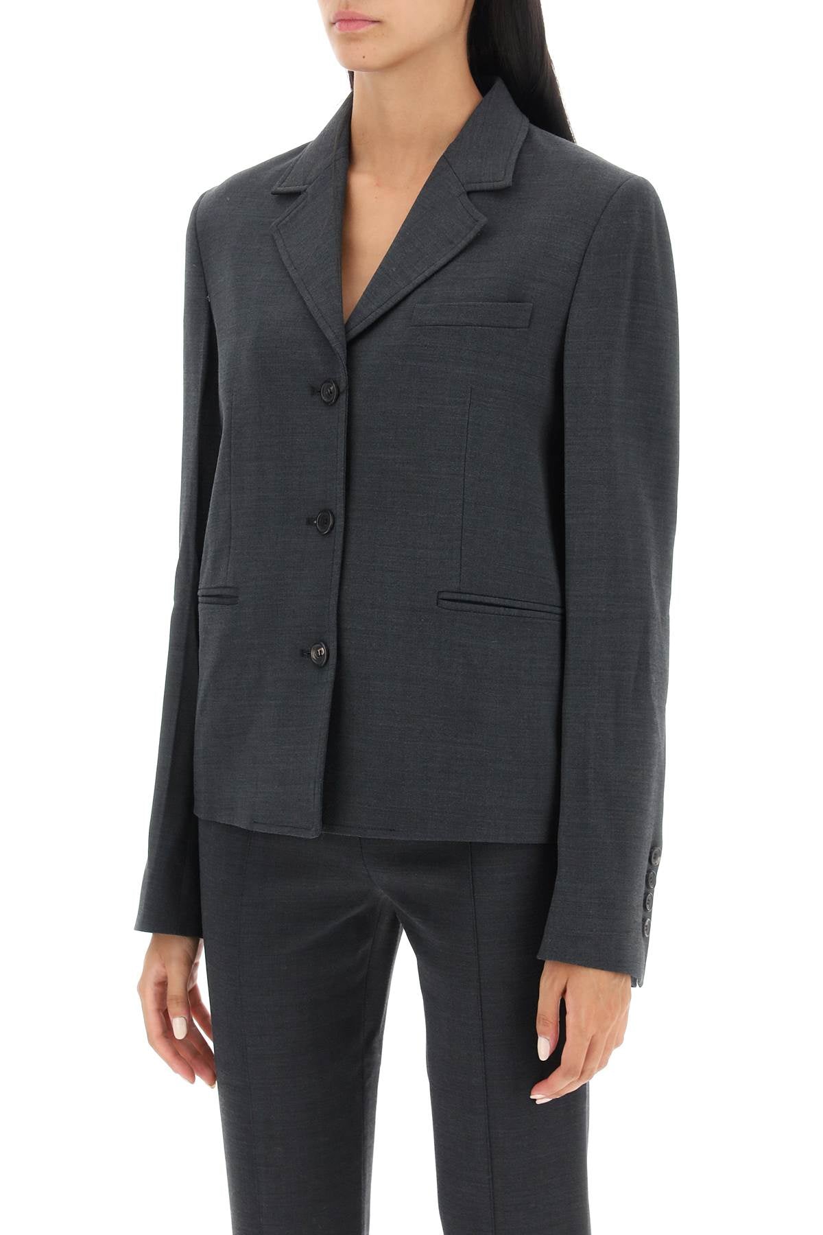 Toteme Single Breasted Crepe Jacket   Grey