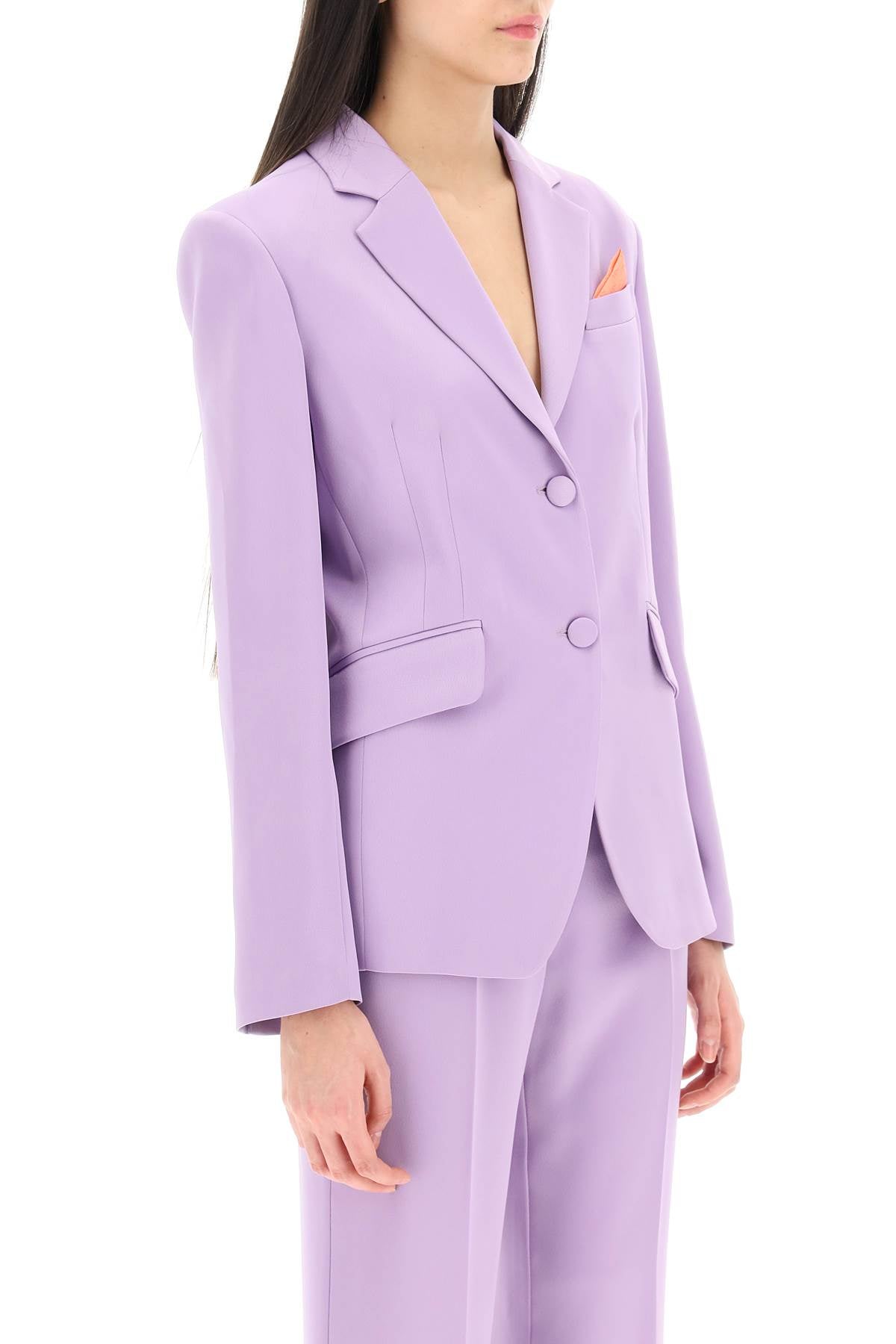 Hebe Studio 'Goldie' Satin Blazer   Purple