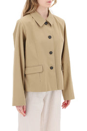 Skall Studio Short Cotton Waterproof Jacket Named Petra In Italian   Beige