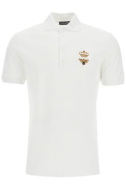 Dolce & Gabbana Slim Fit Polo Shirt With Embroidery   White