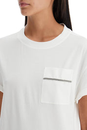 Brunello Cucinelli "shiny Pocket Detail T Shirt   White