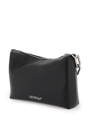 Off White Shoulder Bag With Lettering   Black