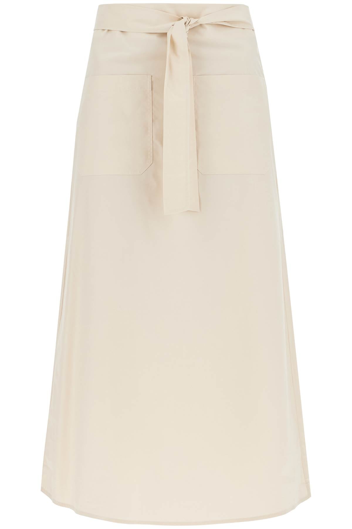 Toteme Tie Waist Midi Skirt   White