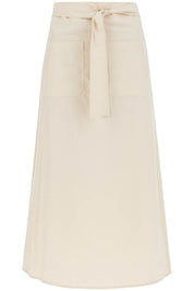 Toteme Tie Waist Midi Skirt   White