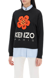 Kenzo Bokè Flower Sweater In Organic Cotton   Black