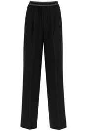 Acne Studios Wide Twill Pants With Elastic Waistband   Black