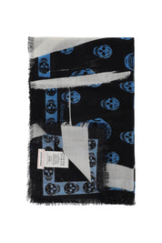 Alexander Mcqueen Slashed Skull Scarf   Black