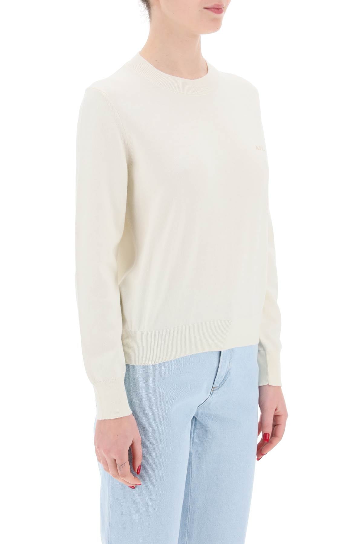 A.P.C. Vera Cotton Crewneck Pullover   White