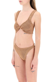 Hunza G. Juno Metallic Effect Bikini Set   Brown