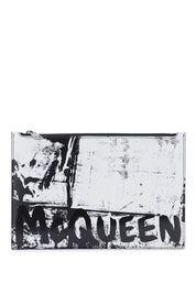 Alexander Mcqueen Graffiti Flat Pouch   Black