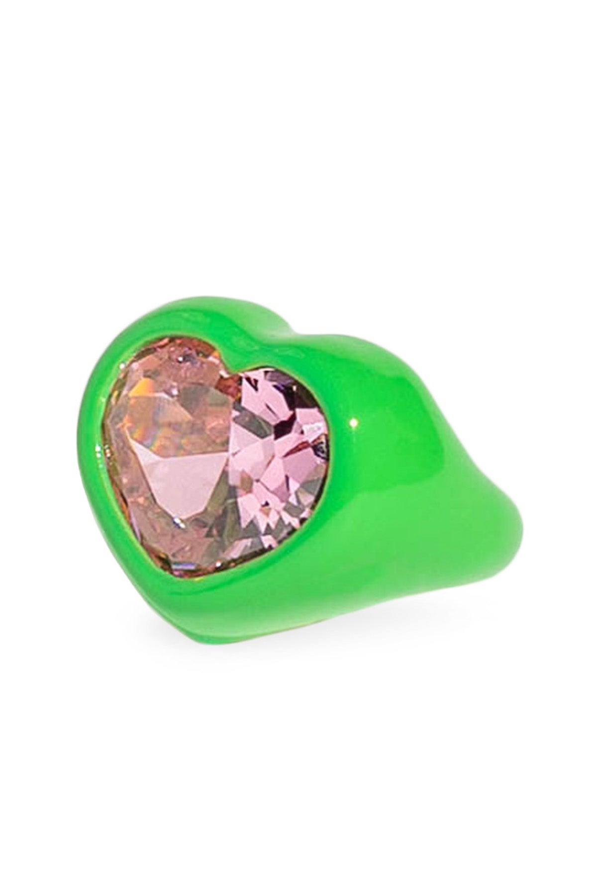 Dans Les Rues Lux Heart Ring   Green