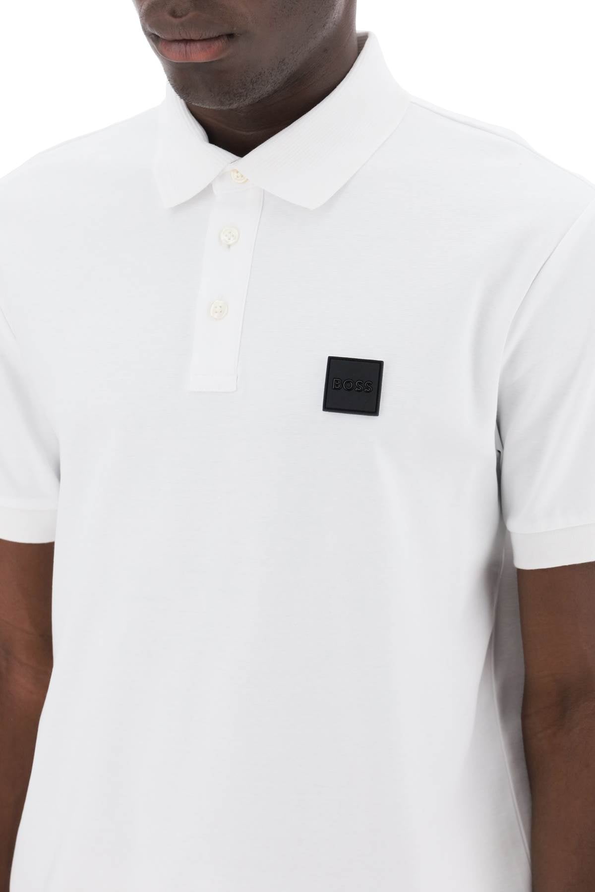 Boss Mercerized Cotton Polo Shirt   White