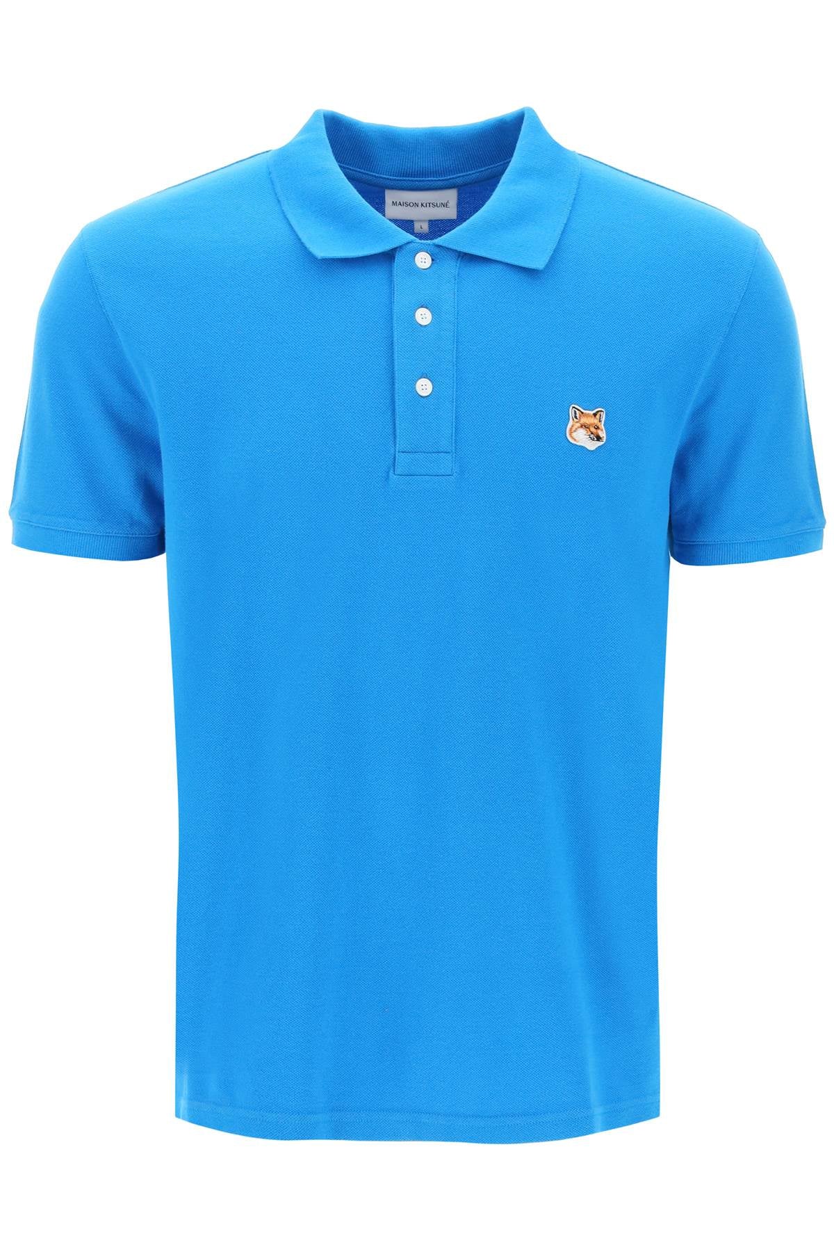 Maison Kitsune Replace With Double Quotefox Head Patch Polo Shirtreplace With Double Quote   Blue