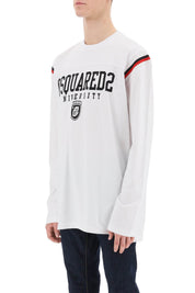 Dsquared2 Long Sleeved Varsity T Shirt   White