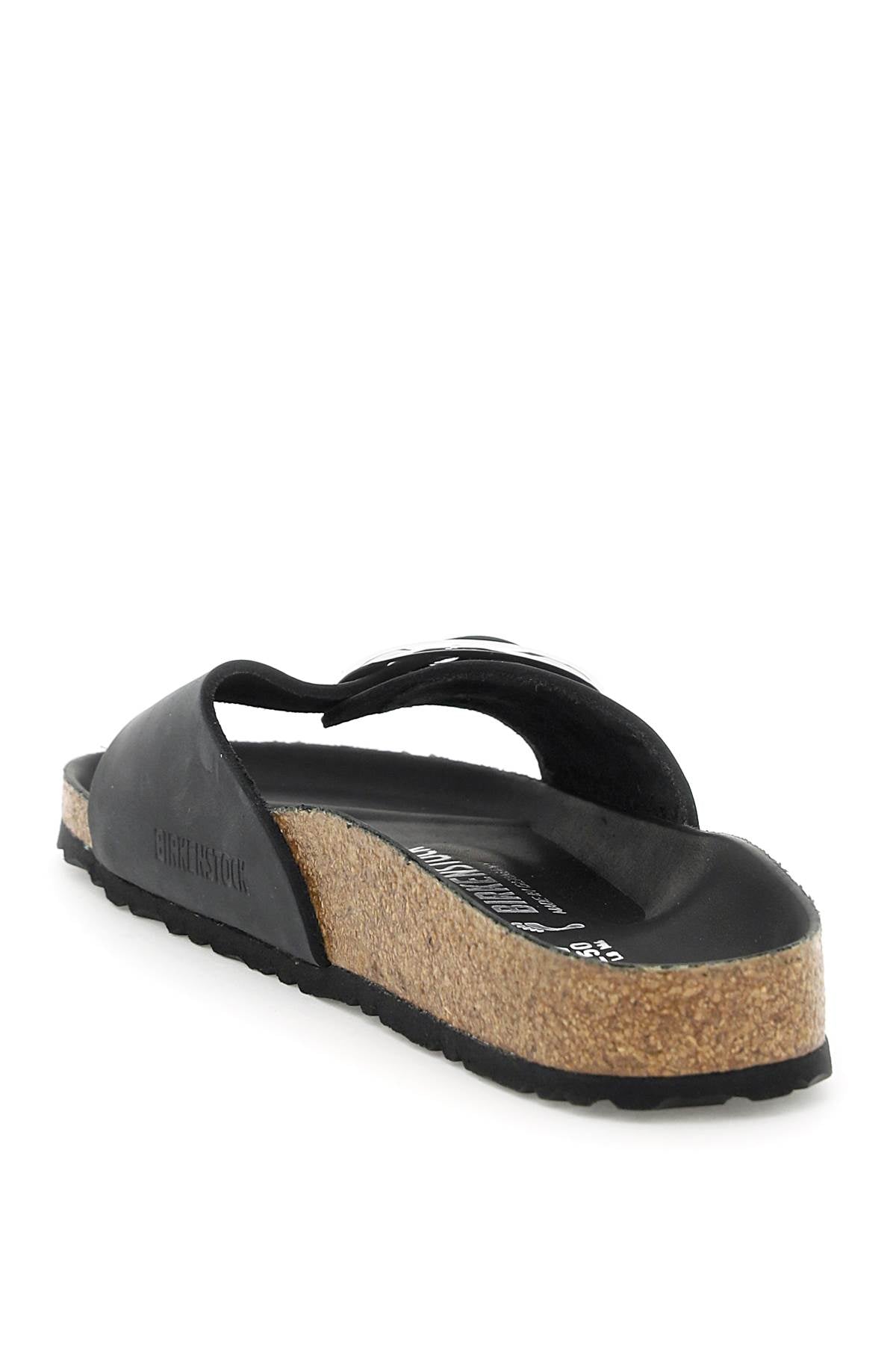 Birkenstock Madrid Big Buckle Slides   Black