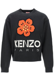 Kenzo Bokè Flower Sweater In Organic Cotton   Black