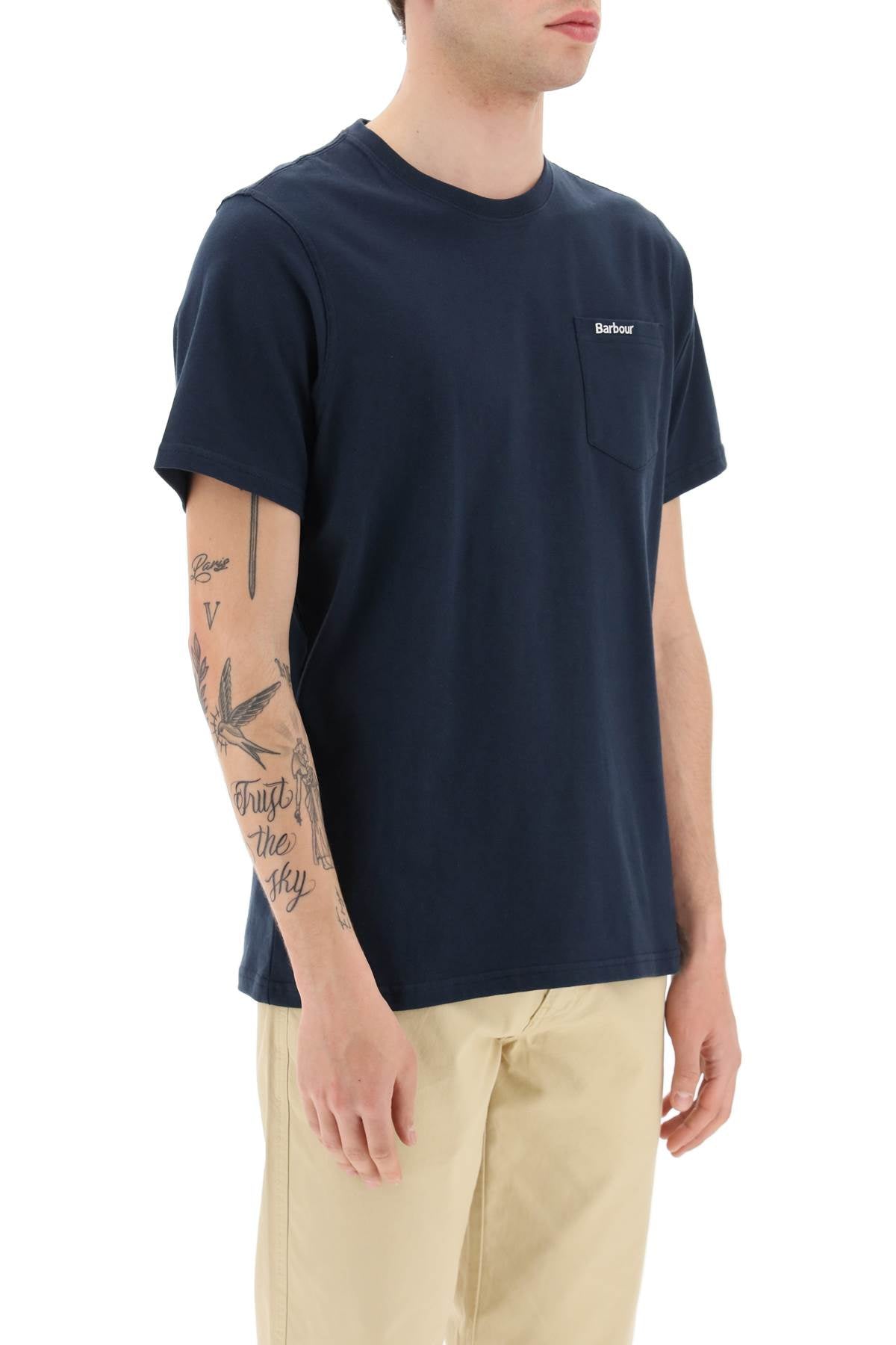 Barbour Classic Chest Pocket T Shirt   Blue