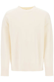 Oamc Wool Sweater With Jacquard Logo   White