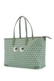 Anya Hindmarch "i Am A Plastic Bag Eyes Zipped Tote Bag   Green