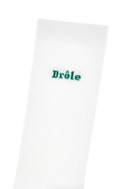 Drole De Monsieur Logoed Socks   White