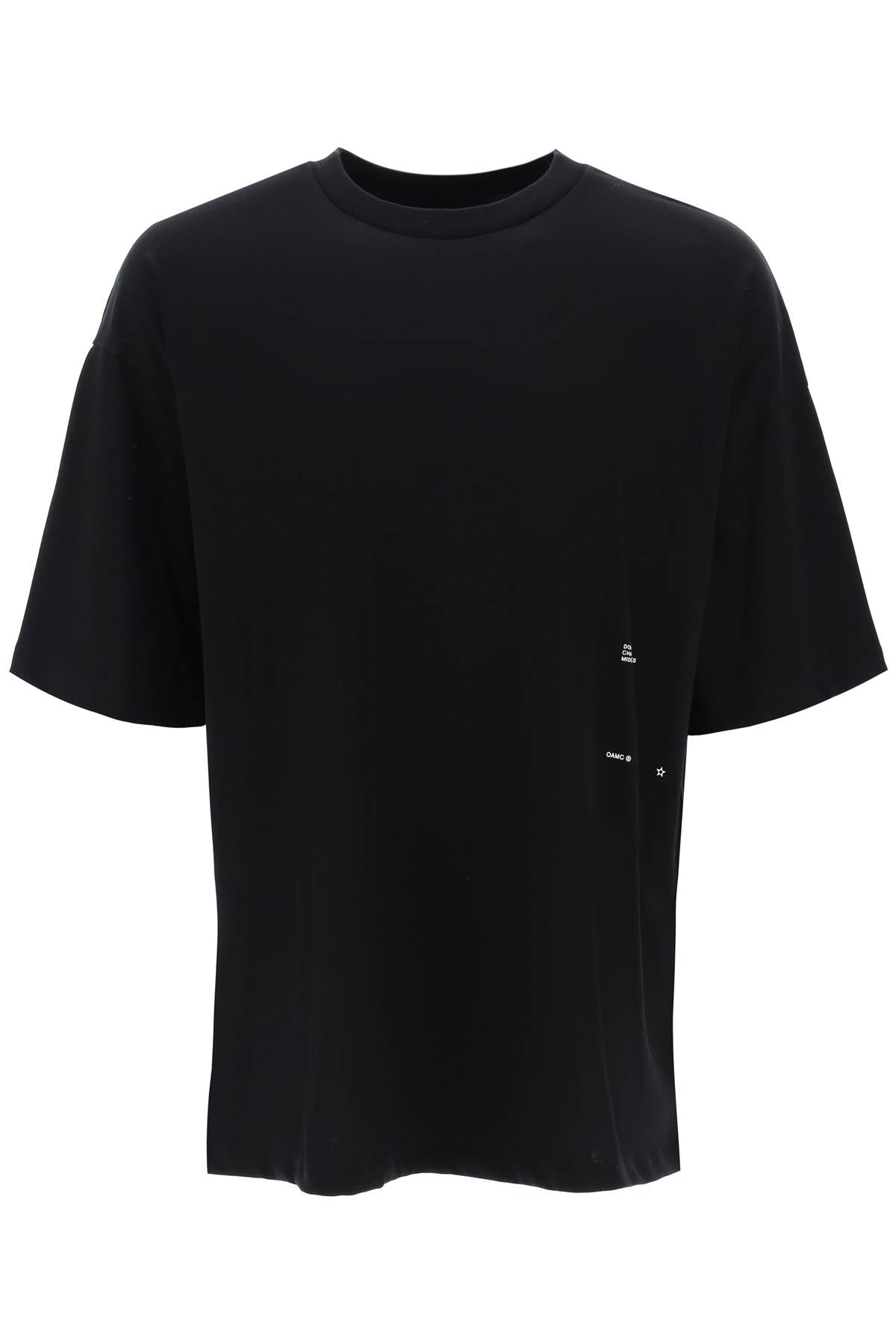 Oamc Silk Patch T Shirt With Eight   Black