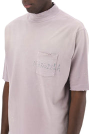 Maison Margiela Handwritten Logo T Shirt With Written Text   Purple