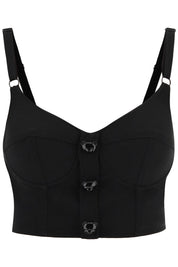 Moschino Bustier Top With Teddy Bear Buttons   Black