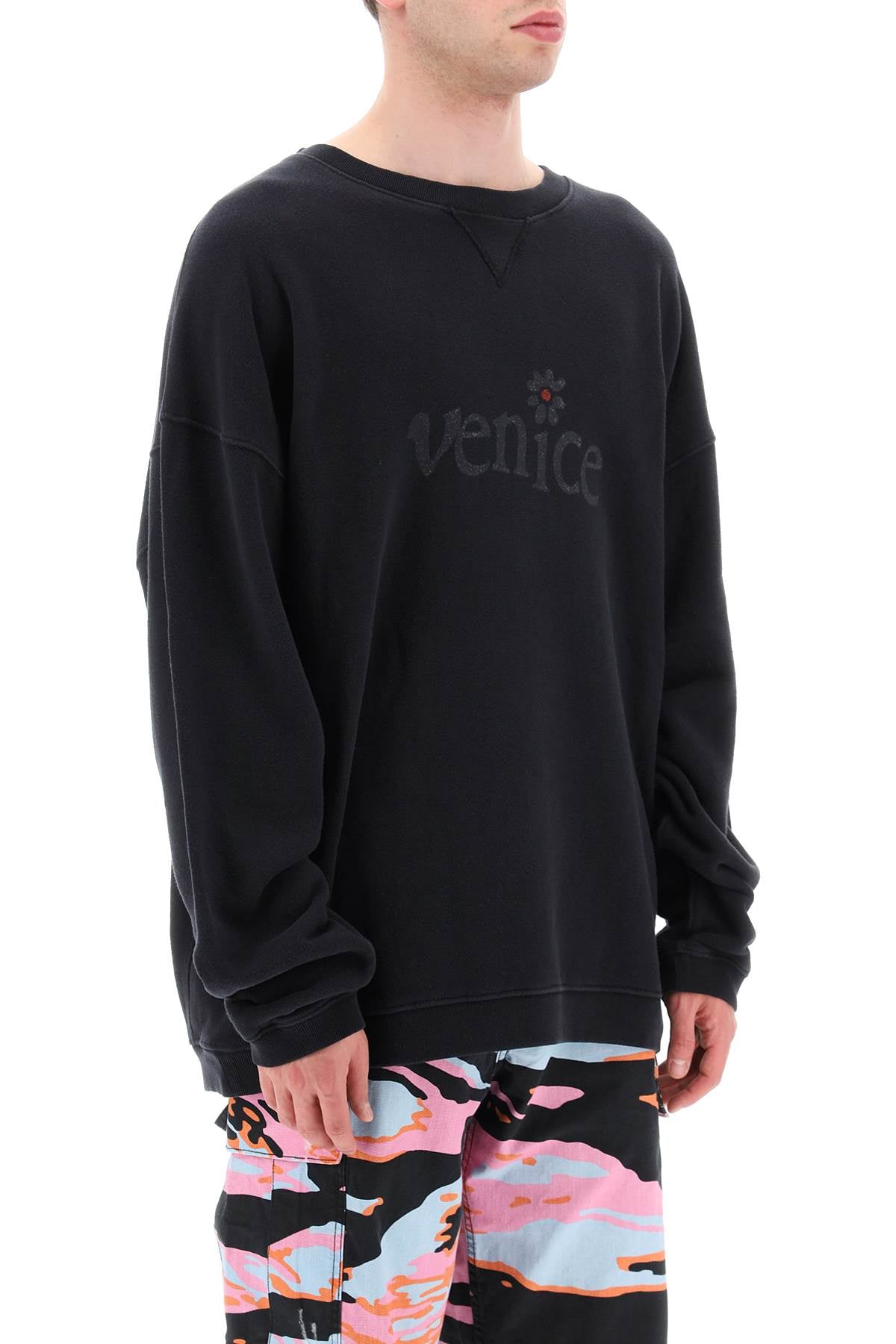 Erl Venice Print Maxi Sweatshirt   Black