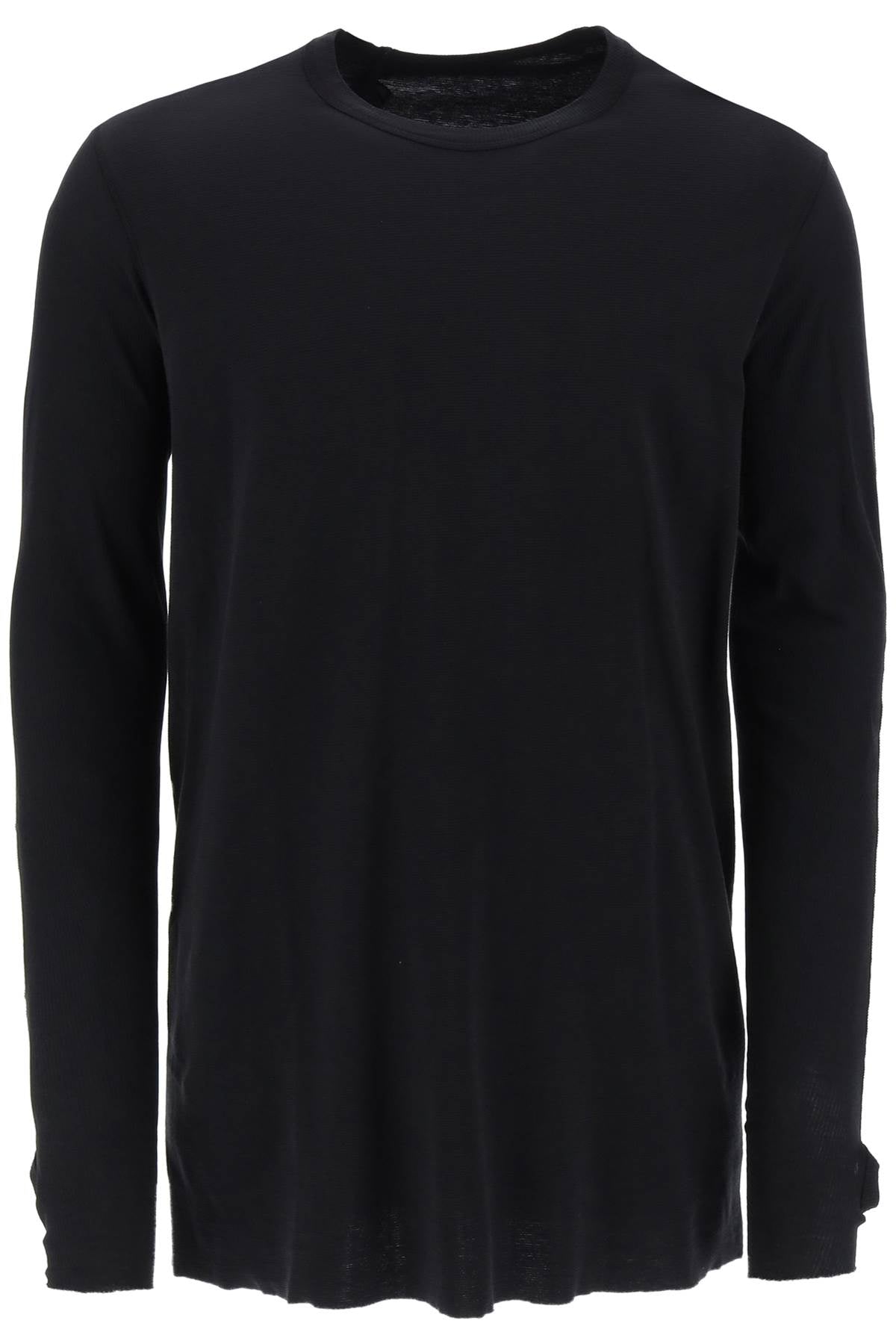 Boris Bidjan Saberi Long Sleeve Cotton Rib T Shirt   Black