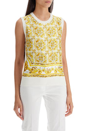 Dolce & Gabbana "silk Sleeveless Top With Mai   White