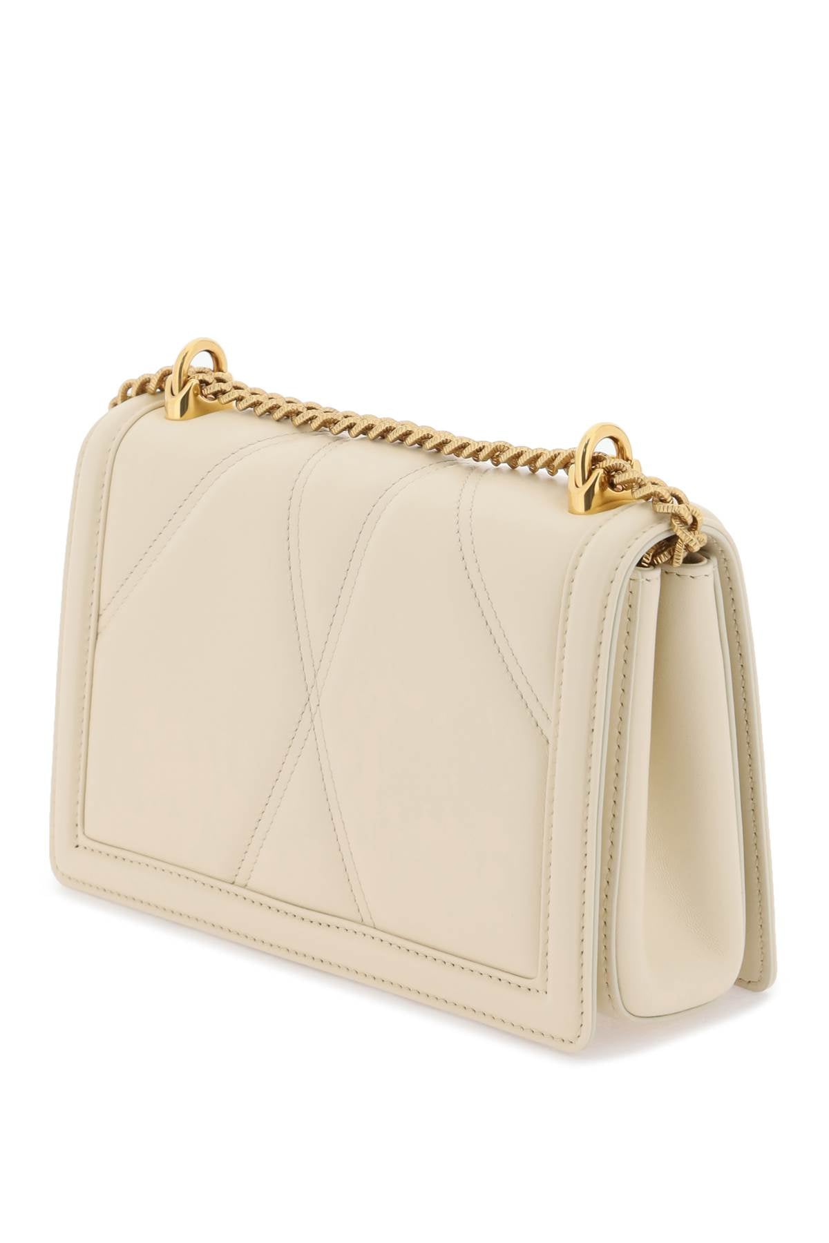 Dolce & Gabbana Medium Devotion Bag In Quilted Nappa Leather   White