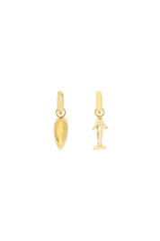 Timeless Pearly Earrings With Charms   Gold