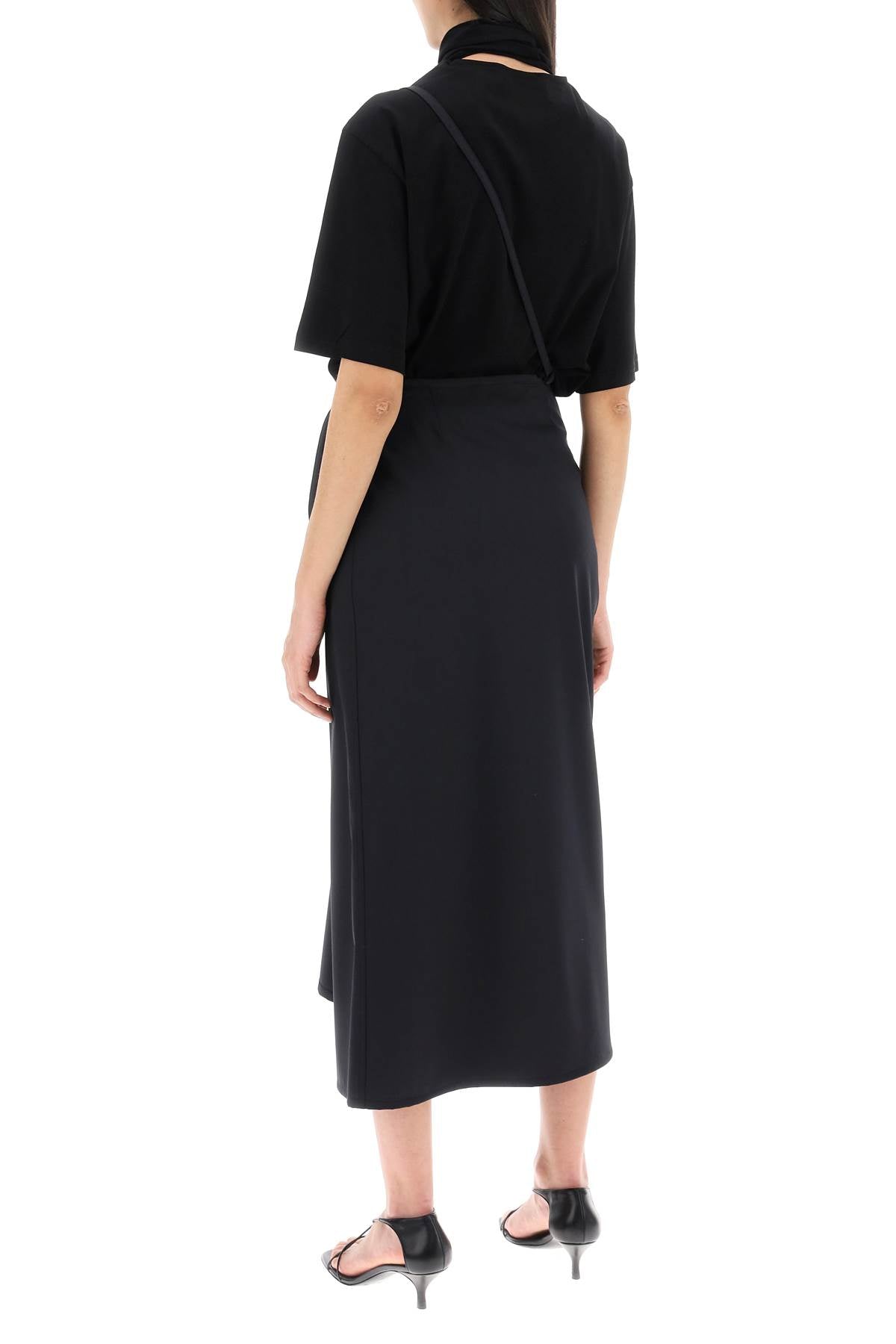 Lemaire Wool Wrap Skirt With Pockets   Black